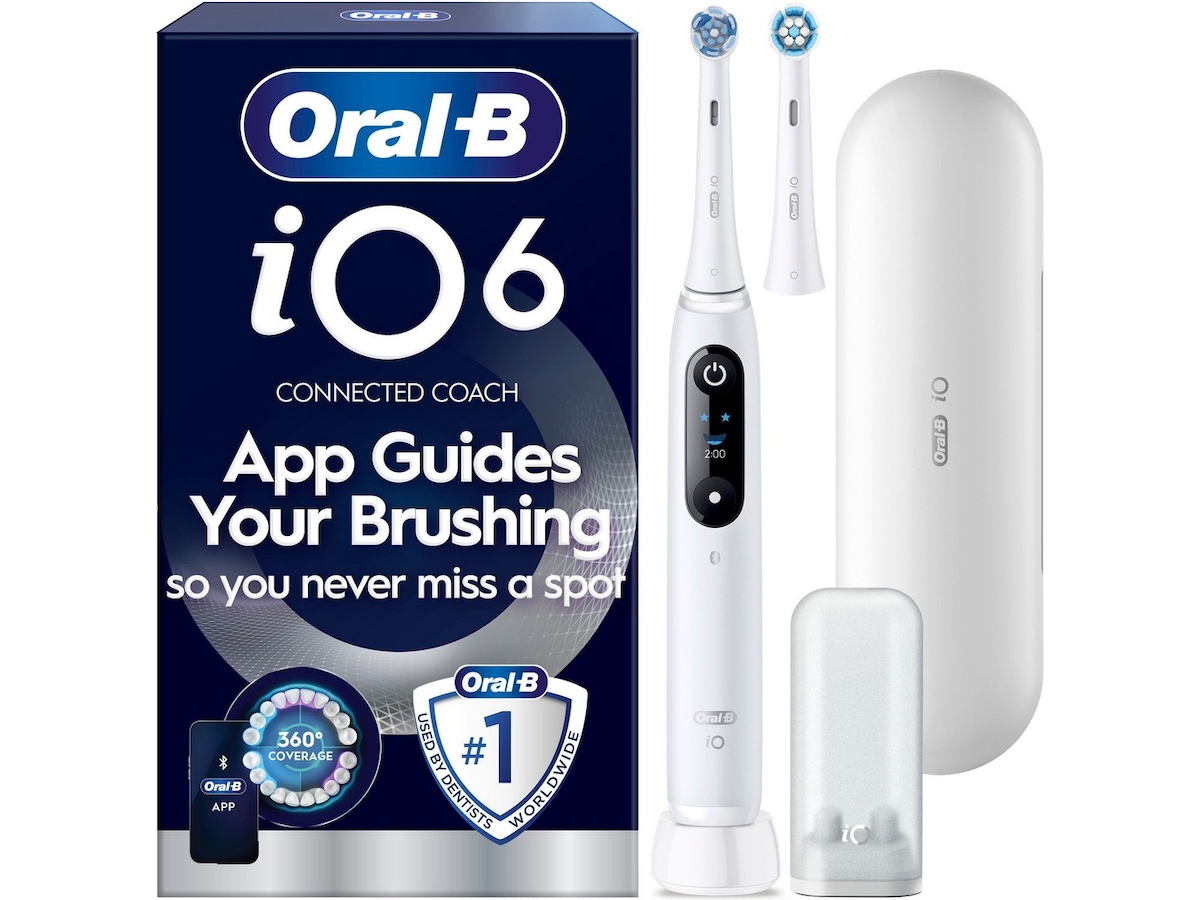 Oral-B iO6 elektrisk tandbørste (hvid) Tilbehør til tandpleje