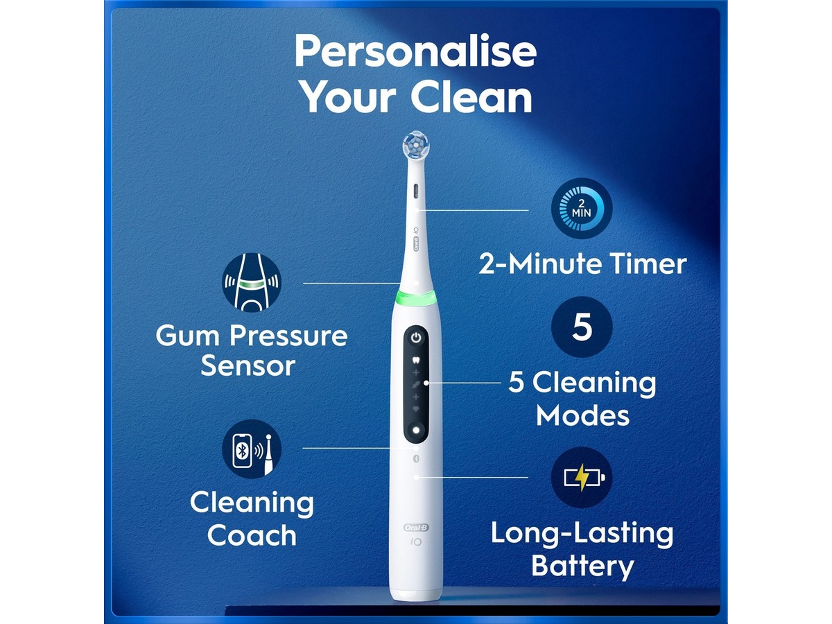 Oral-B iO5 elektrisk tandbørste (hvid) Tilbehør til tandpleje