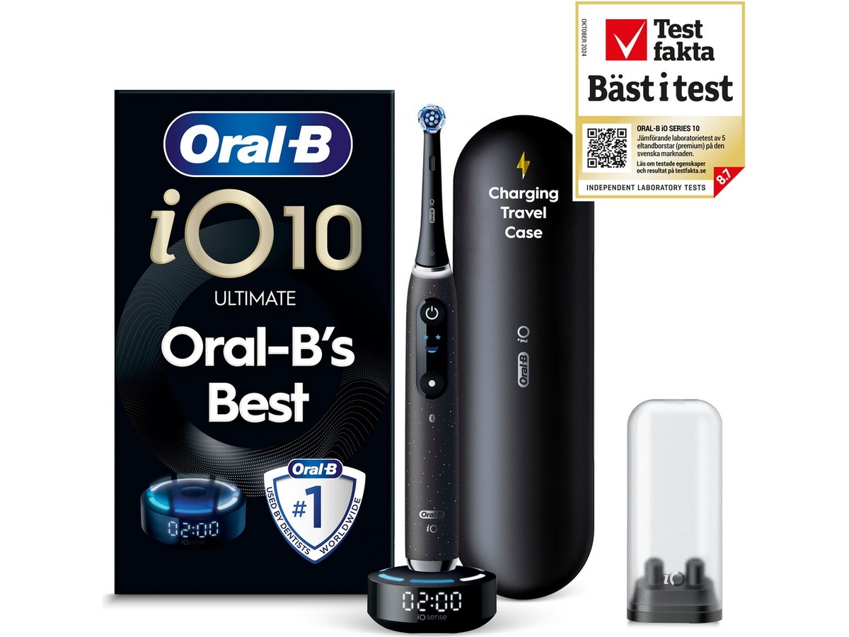 Oral-B iO10 elektrisk tandbørste (sort) Tilbehør til tandpleje