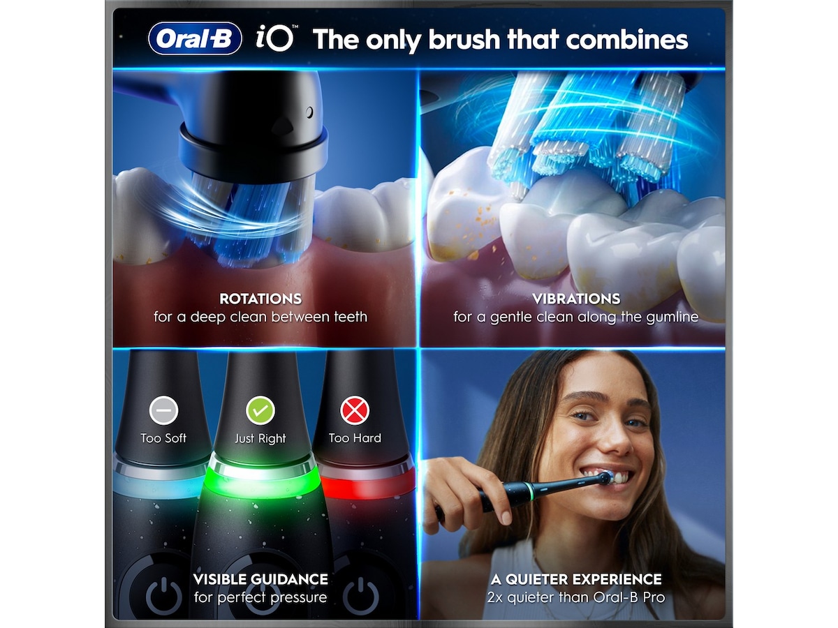 Oral-B iO10 elektrisk tandbørste (sort) Tilbehør til tandpleje