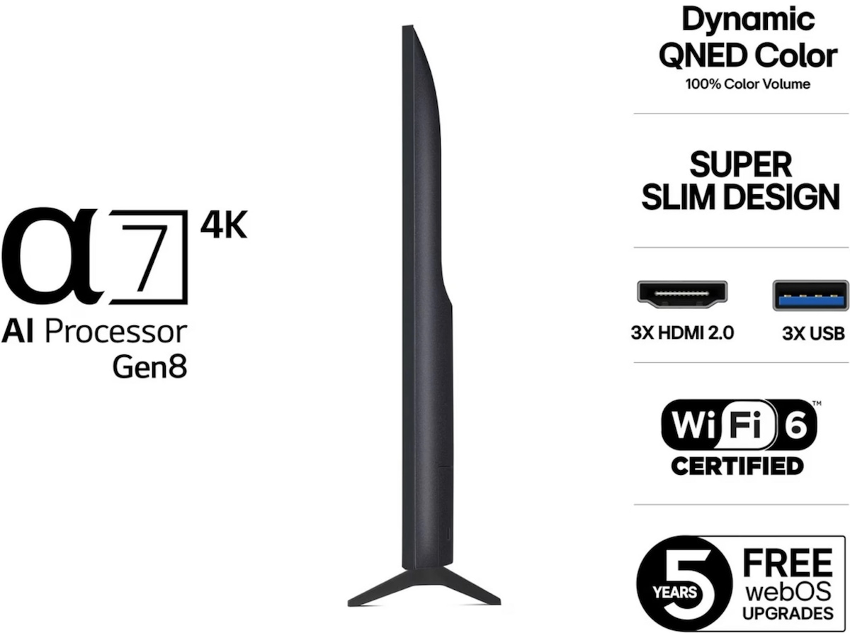 LG 43'' QNED7E AI 4k 43QNED7EA6B (2025) + soundbar 20 - 49 tommer TV