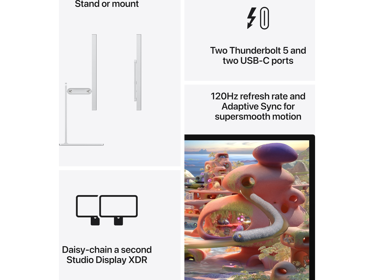 Apple Studio Display XDR (2026) Nano-Texture Glass - stativ med vinkel- og højdejustering Skærme