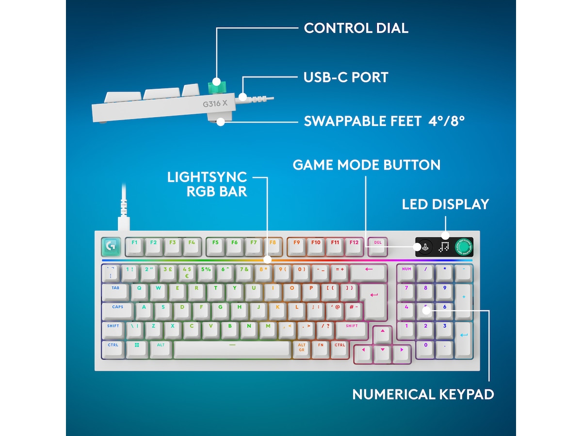 Logitech G316 X 98 spiltastatur Gamingkeyboard
