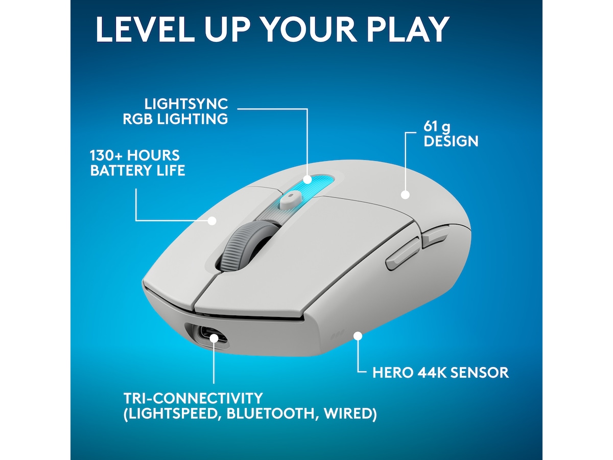 Logitech G305 X SUPERLIGHT Trådløs Spillemus (hvid) Gamingmus