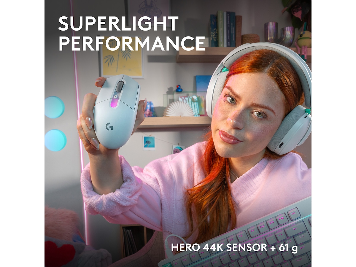 Logitech G305 X SUPERLIGHT Trådløs Spillemus (hvid) Gamingmus