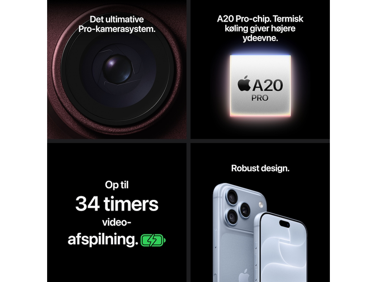 iPhone 18 Pro 256GB (sort) Mobiltelefoner