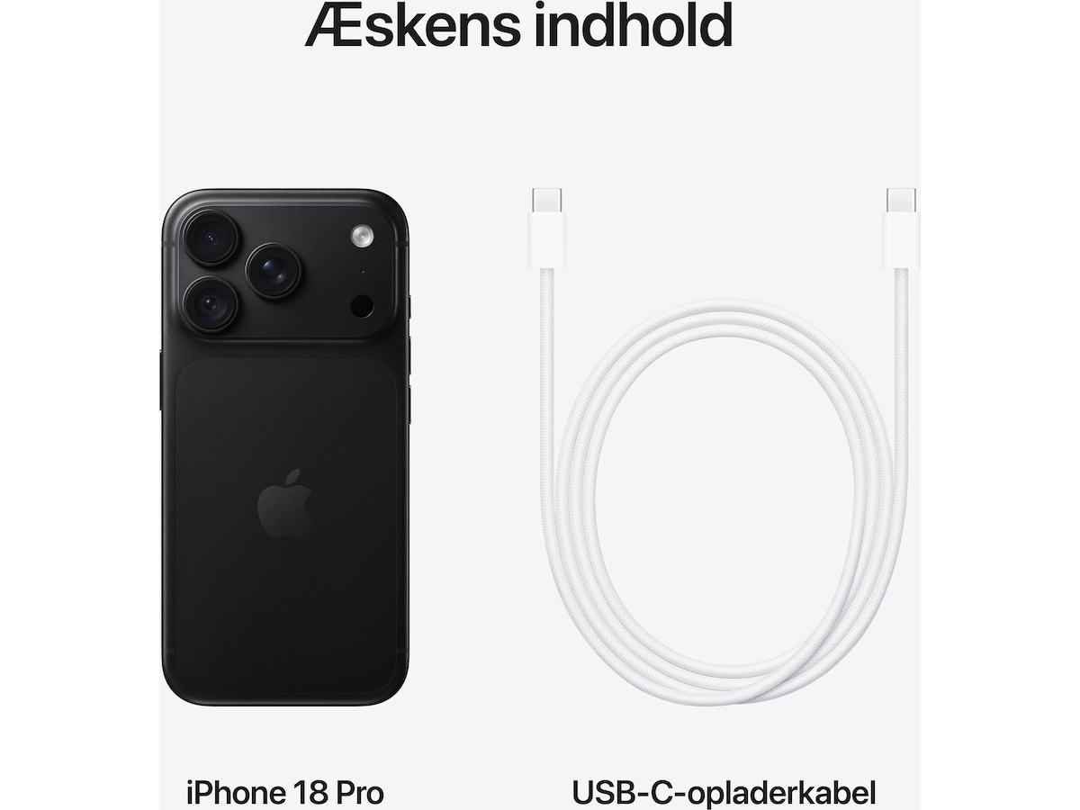 iPhone 18 Pro 256GB (sort) Mobiltelefoner