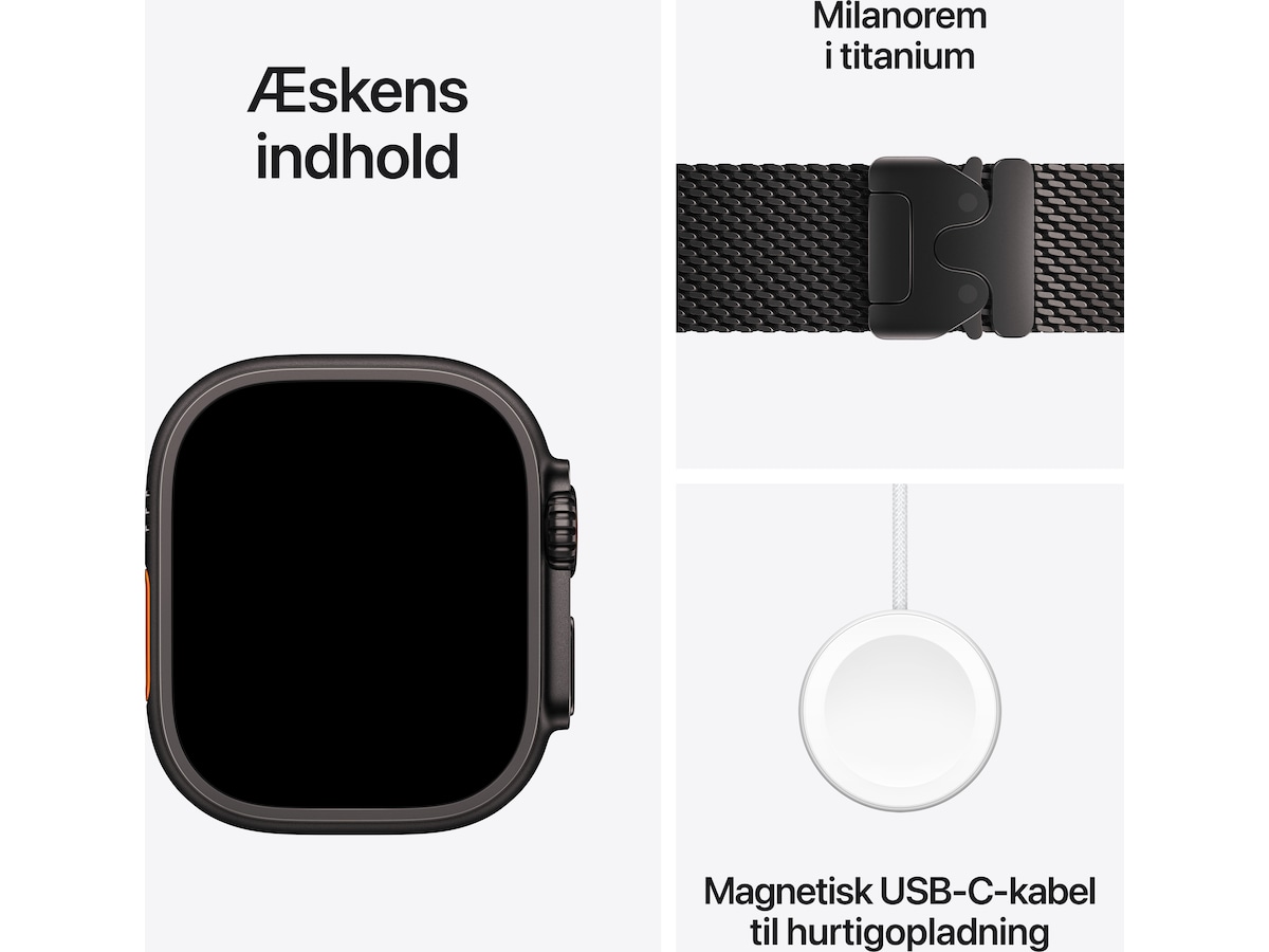 Apple Watch Ultra 4 GPS + LTE 49mm Titanium (sort) Smartwatches