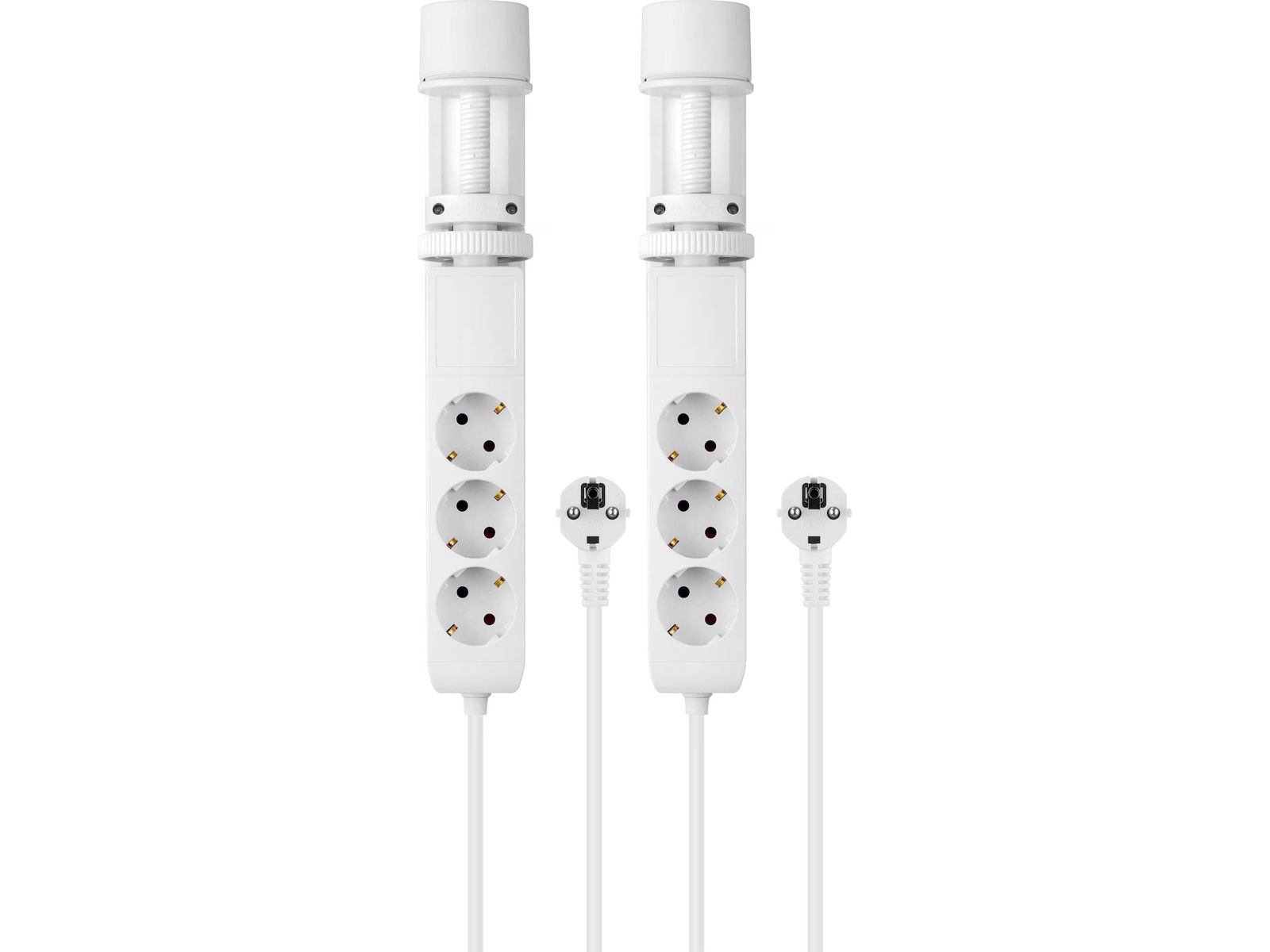 Andersson 6-i-1 stikdåse 3x udtag og USB m/skrivebordsbeslag 2-pak (hvid) Forlængerkabel & strømskinne