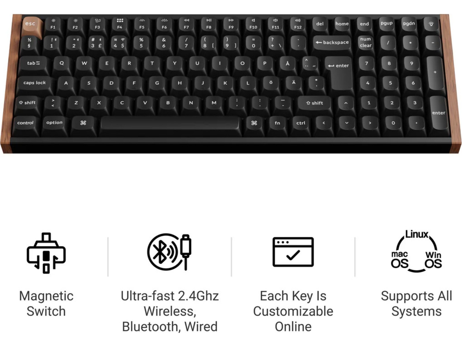 Keychron K4 HE Trådlöst Gamingtangentbord (svart) Gamingkeyboard