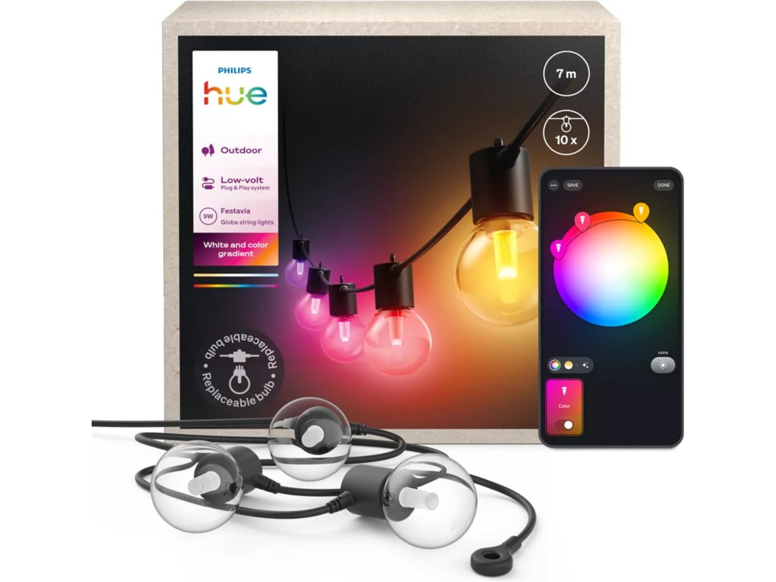 Philips Hue Festavia Globe lyskæde 7m Lyskæder