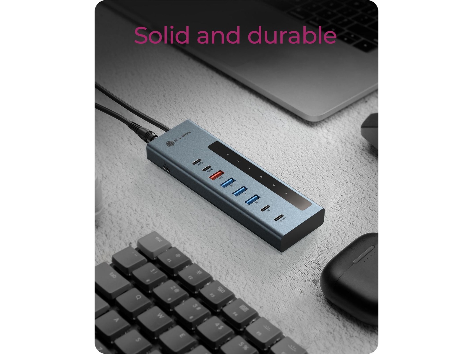 ICY BOX 9-i-1 HUB Dockingstation og USB-hub