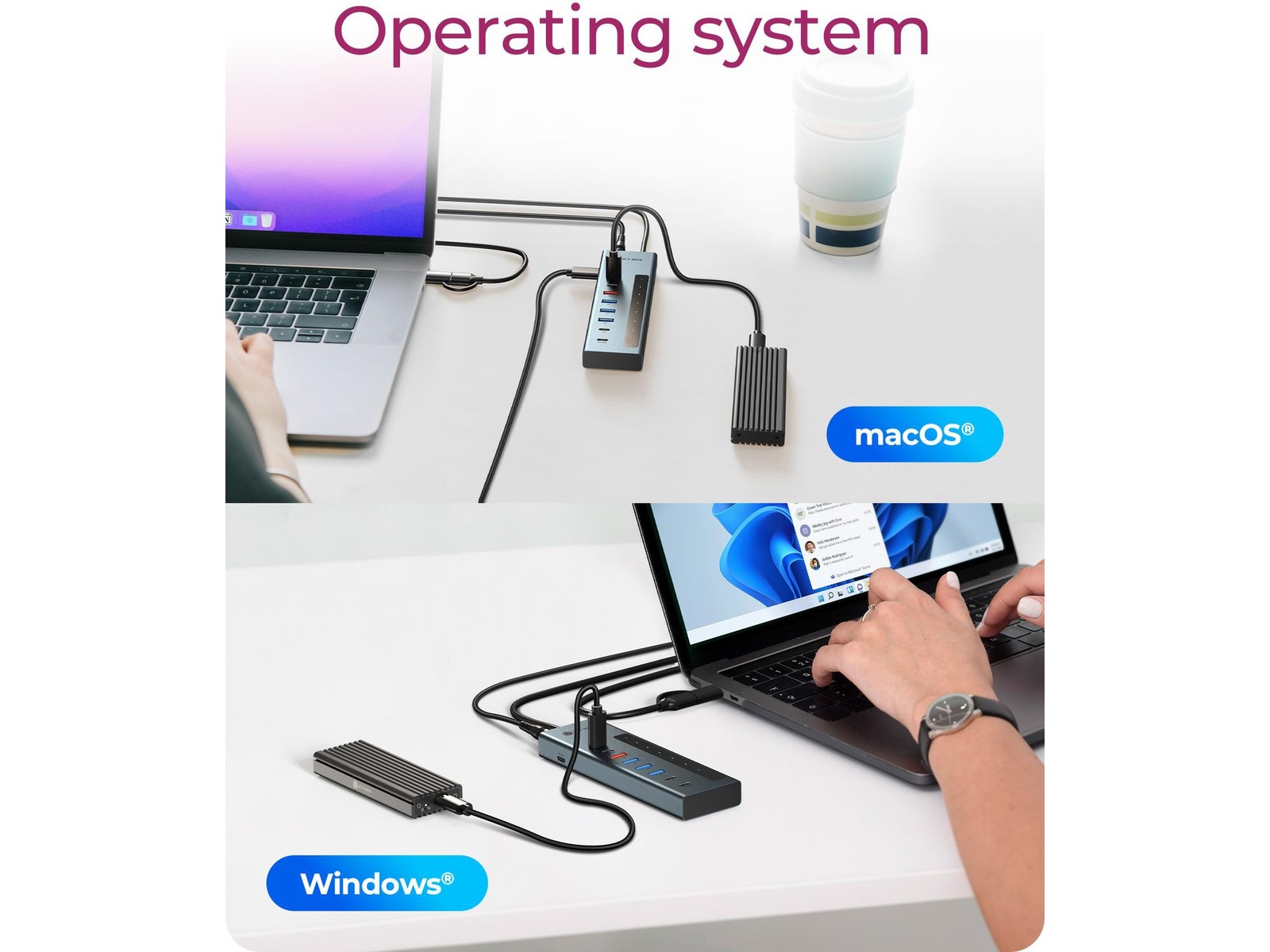 ICY BOX 9-i-1 HUB Dockingstation og USB-hub