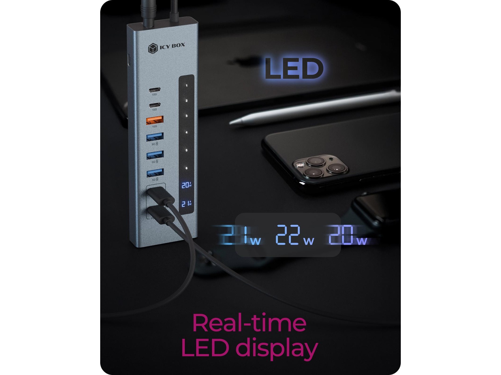 ICY BOX 11-i-1 USB Type-C HUB Dockingstation og USB-hub