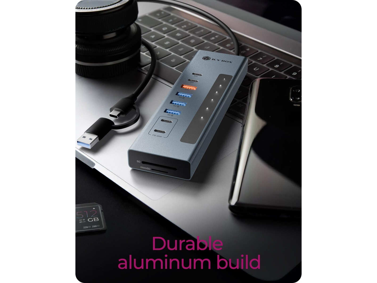 ICY BOX 11-i-1 USB Type-C HUB Dockingstation og USB-hub