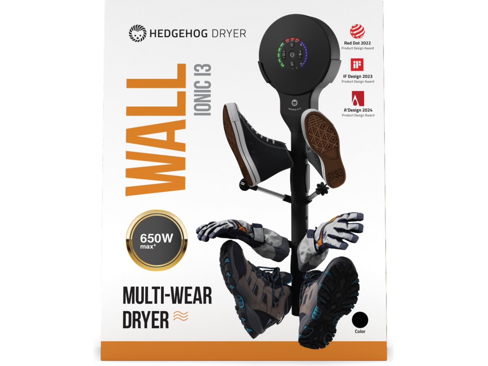 Hedgehog Wall tørrestativ (sort) Skotørrere