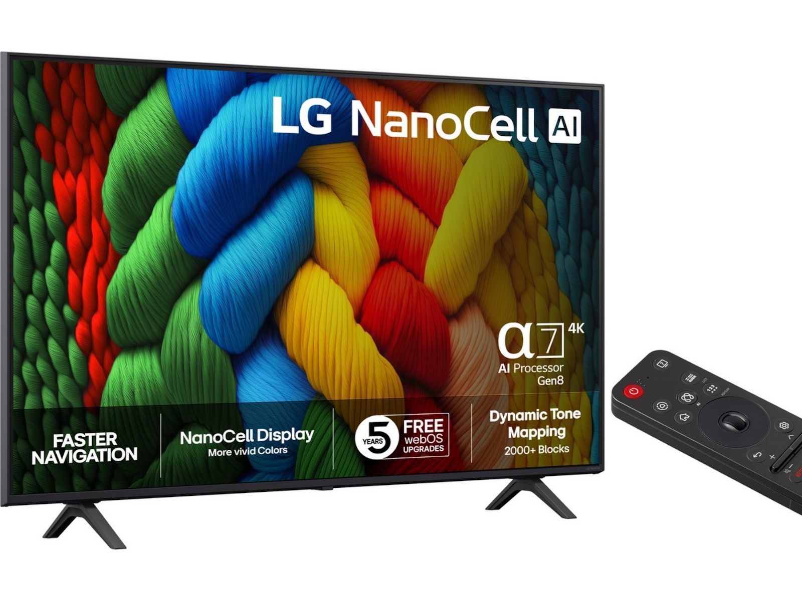 LG 55" NANO80 AI 4K NanoCell Smart TV (2025) 50 - 59 tommer TV