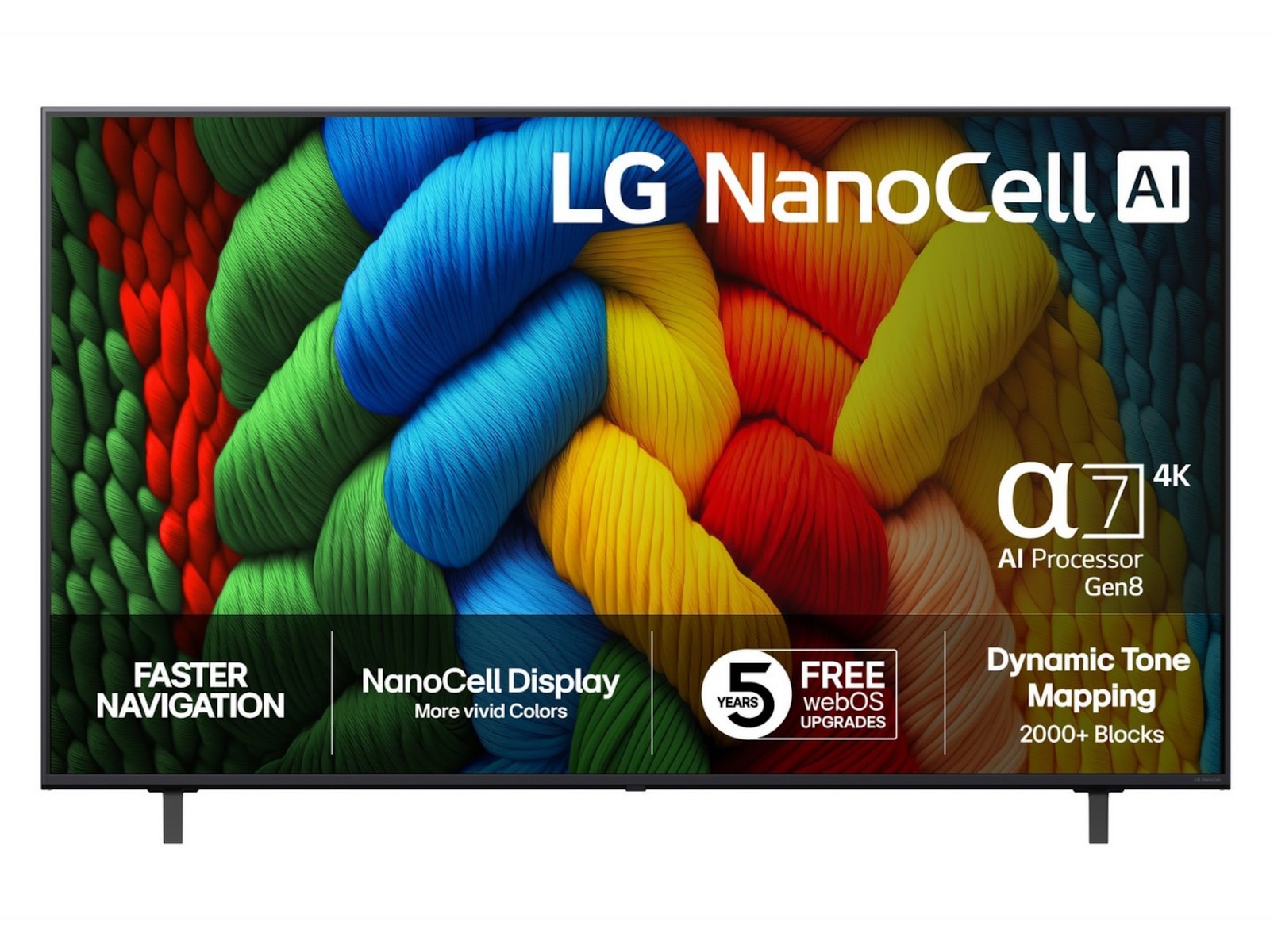 LG 75" NANO80 AI 4K NanoCell Smart TV (2025) + Soundbar 70 - 79 tommer TV