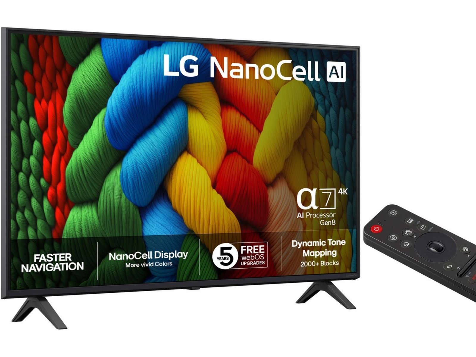 LG 43" NANO80 AI 4K NanoCell Smart TV (2025) + Soundbar  20 - 49 tommer TV