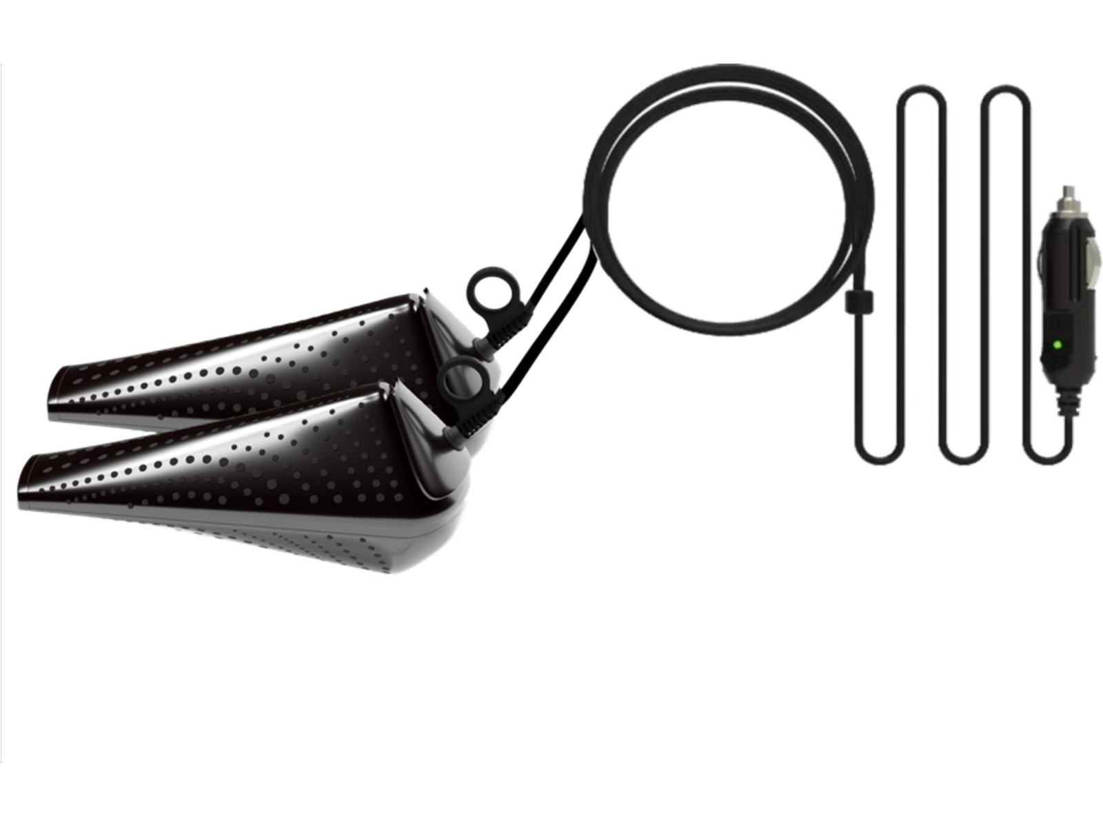 Hedgehog Drive skotørrer til bil + adapter (sort) Skotørrere