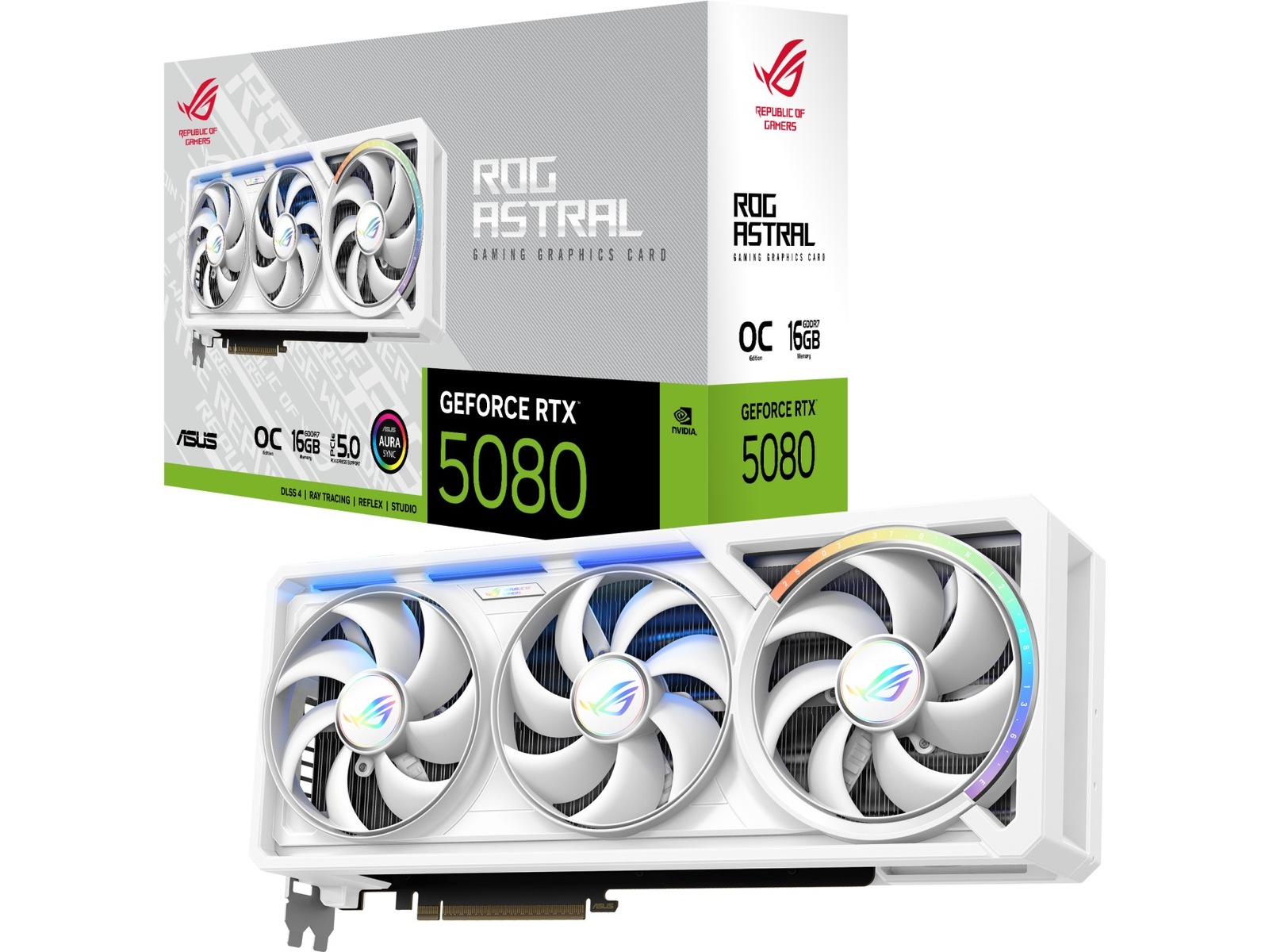 Asus ROG Astral GeForce RTX 5080 OC (hvid) Grafikkort