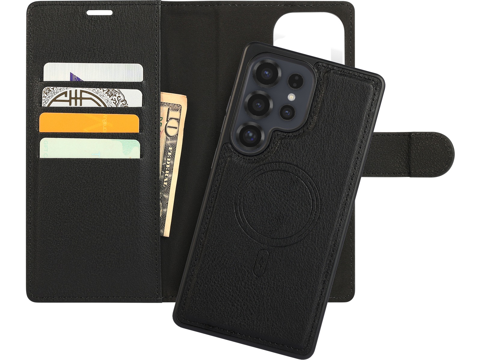 iiglo Galaxy S25 Ultra 2-i-1 Wallet cover (sort) Mobilcover