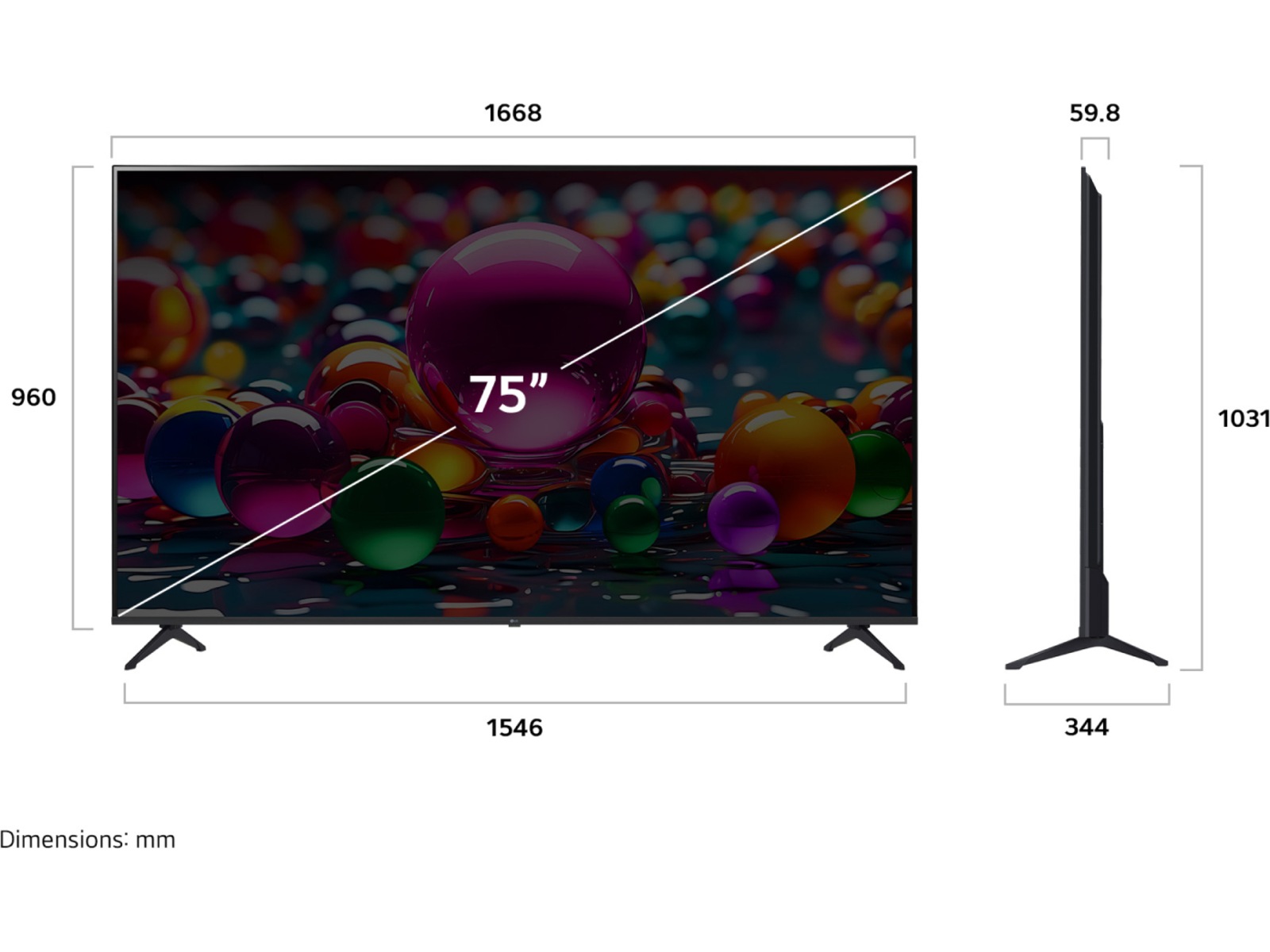 LG 75'' UA75 AI 4k smart-tv (2025) 70 - 79 tommer TV
