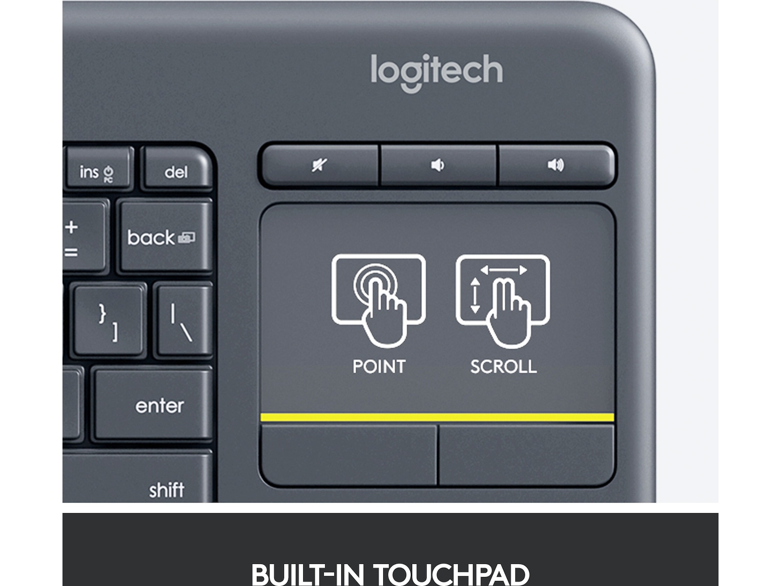 Logitech K400 Plus (Dark Grey) Keyboards