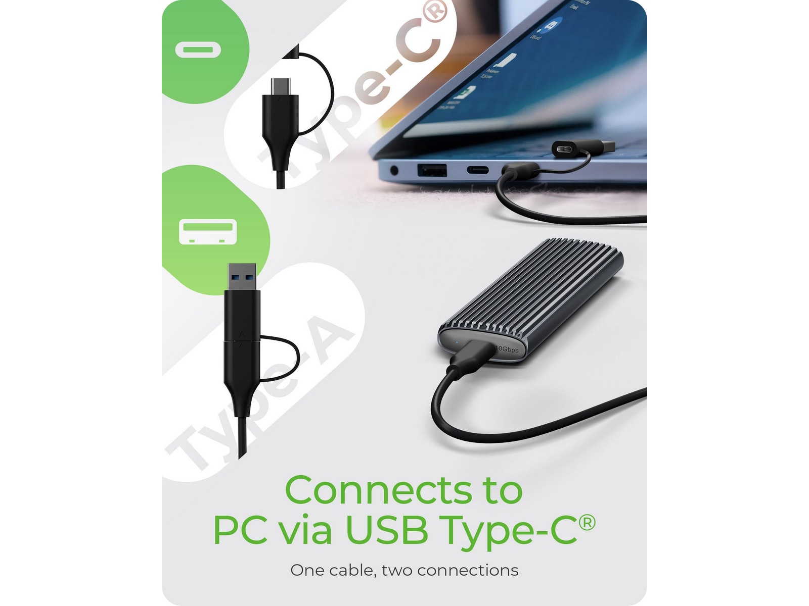 Icy Box M.2 NVMe & SATA M.2 SSD kabinet Eksterne Kabinetter