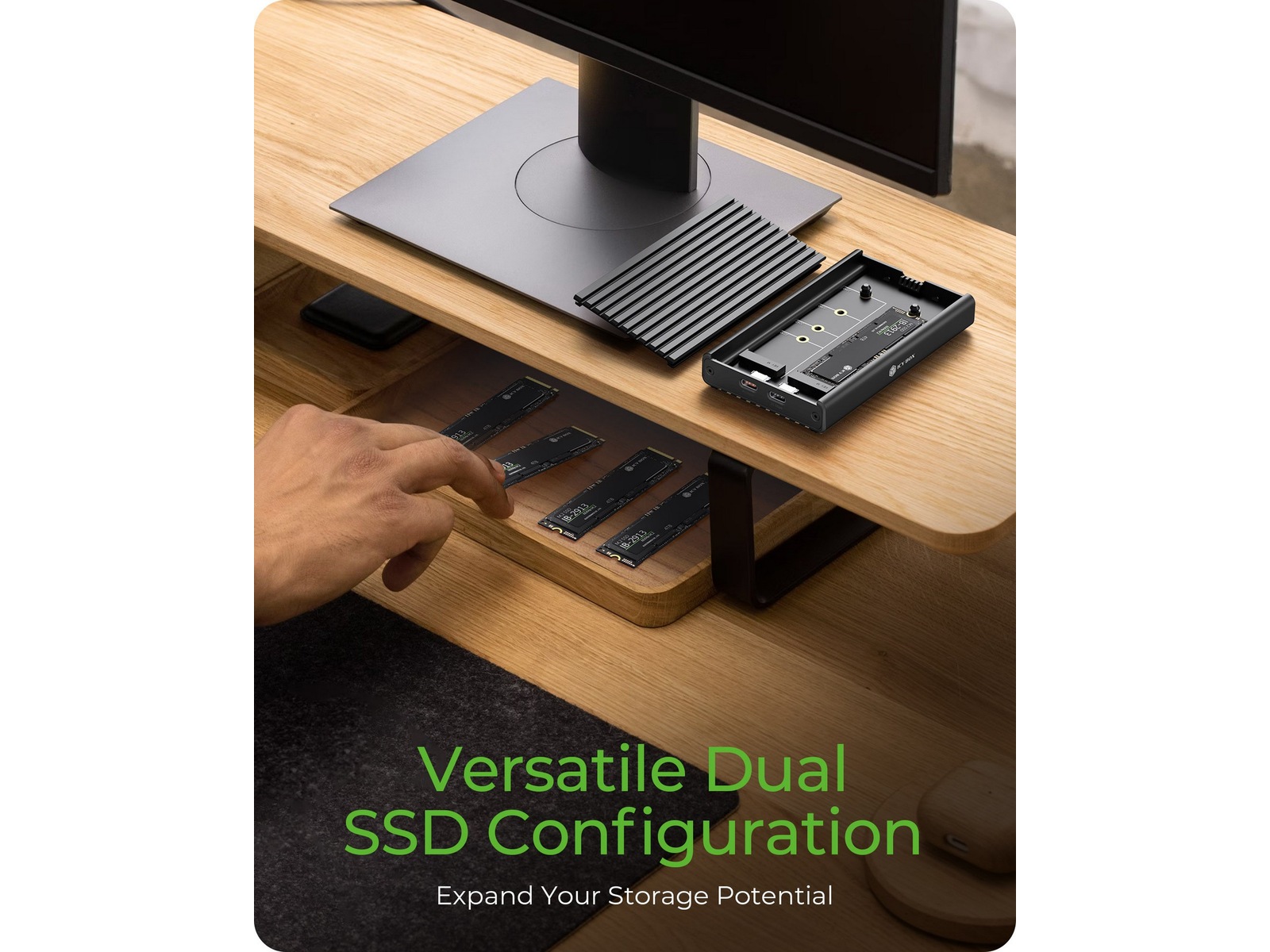 Icy Box 2 bay M.2 PCIe NVMe-kabinet Eksterne Kabinetter