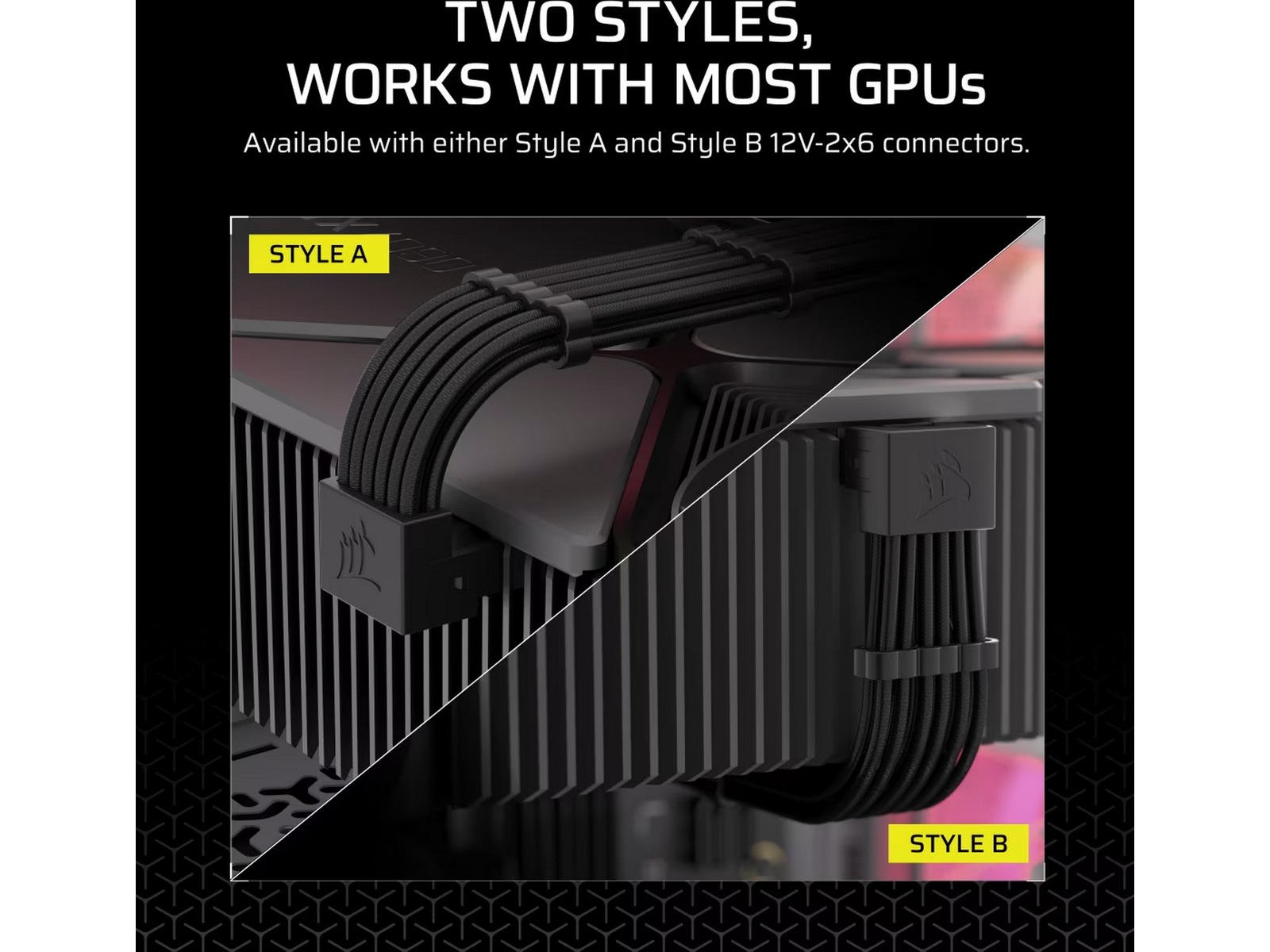 Corsair PSU 90° 12V-2x6 Style A kabel Tilbehør