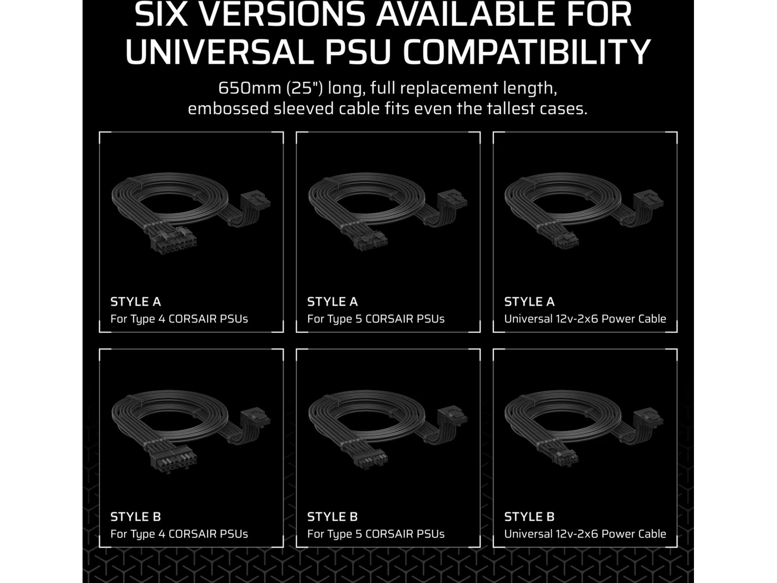 Corsair PSU 90° 12V-2x6 Style B Kabel Tilbehør