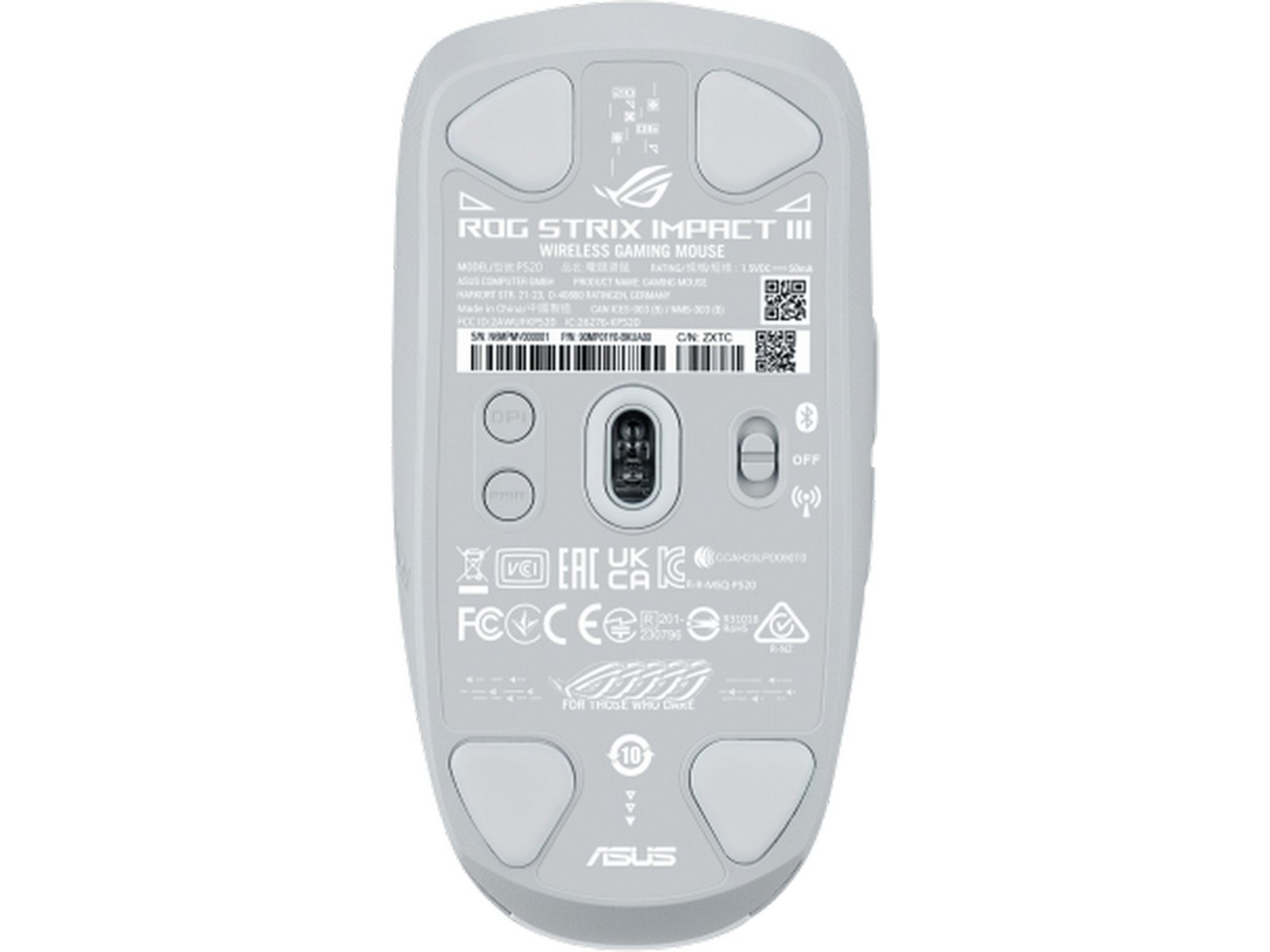 Asus ROG Impact III Trådløs Gamingmus (hvid) Gamingmus