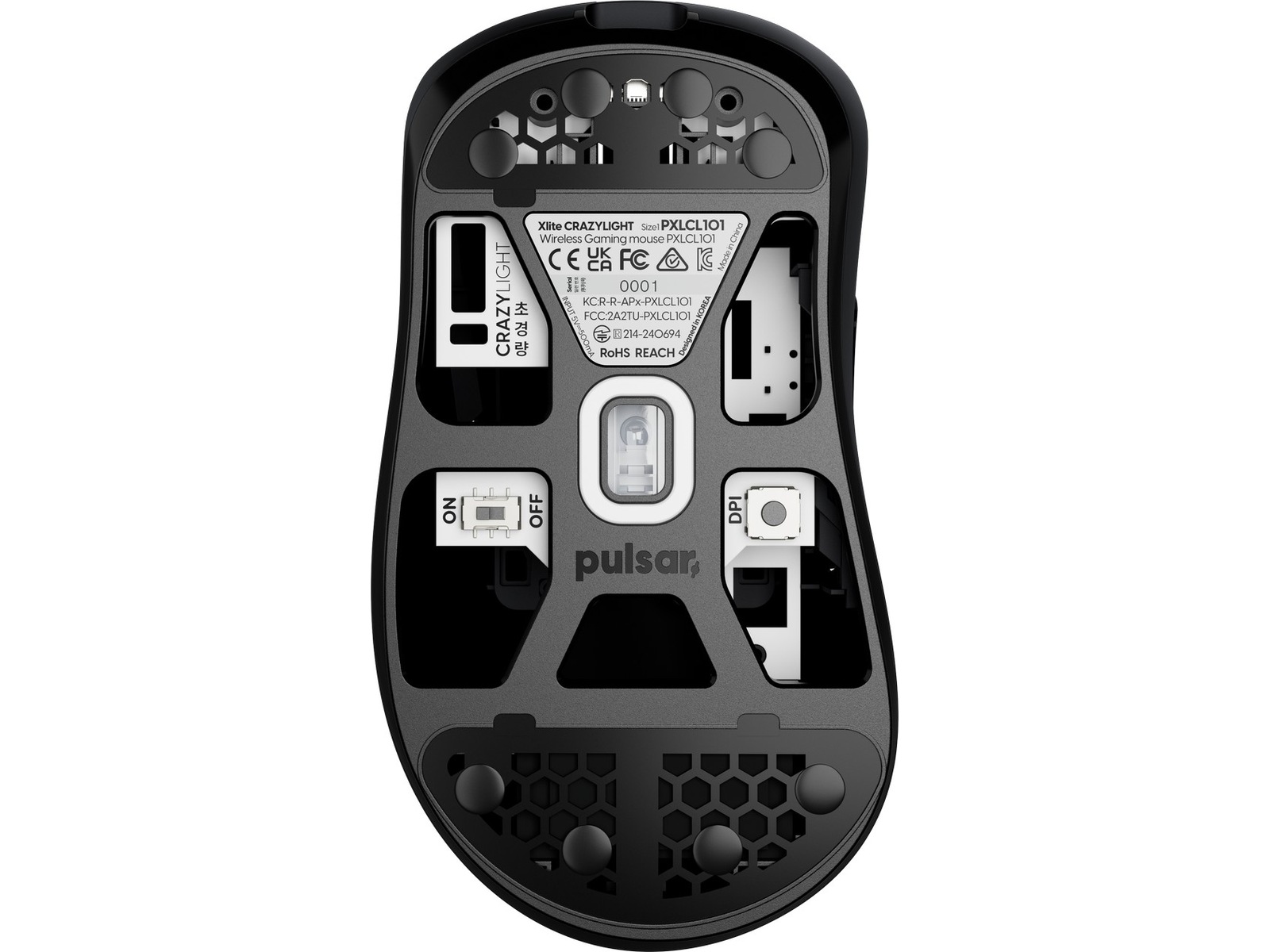 Pulsar Xlite CRAZYLIGHT trådløs gamingmus medium (jet black) Gamingmus