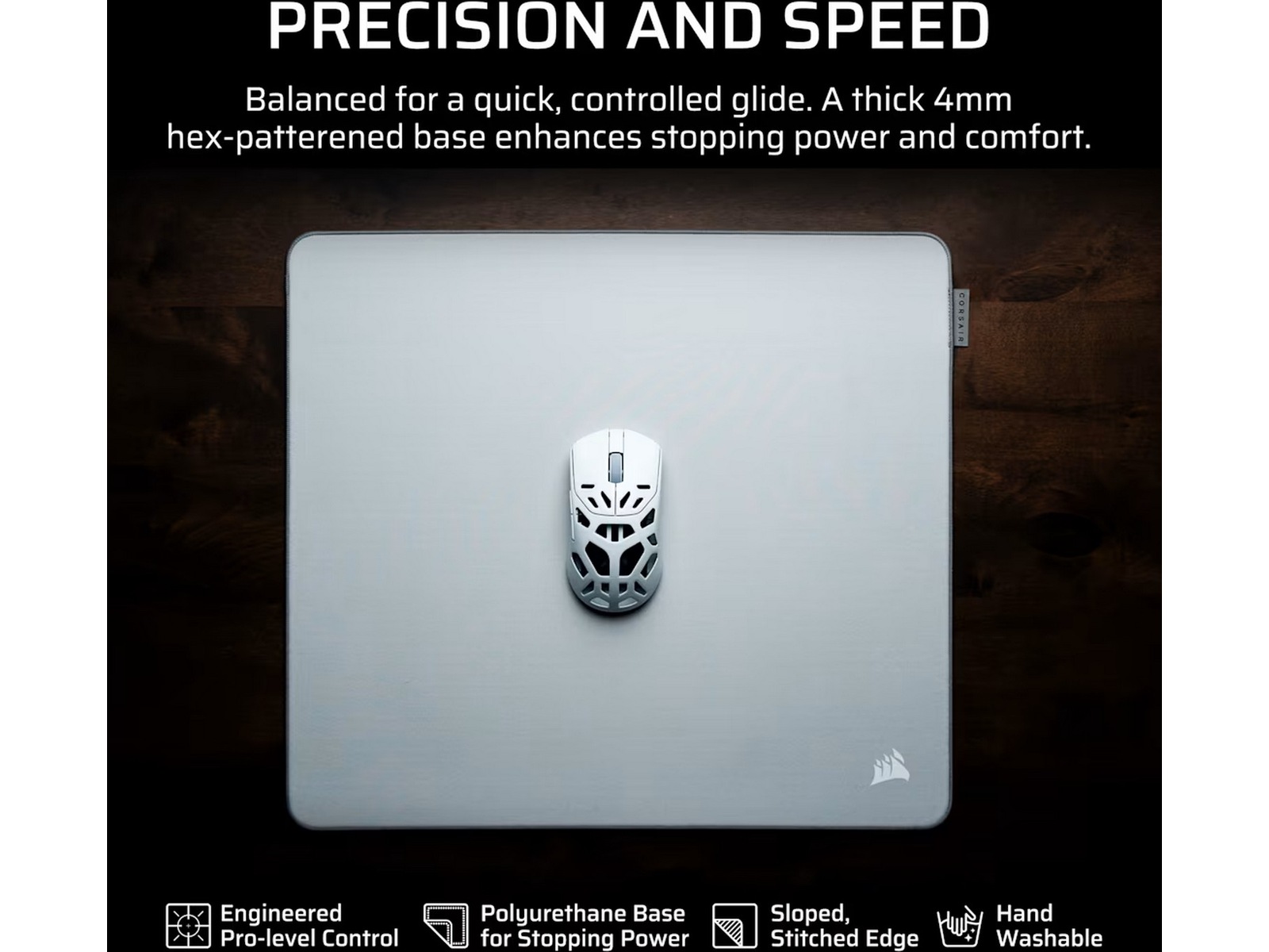 CORSAIR MM PRO gaming musemåtte, stor control (grå) Gamingmusemåtte