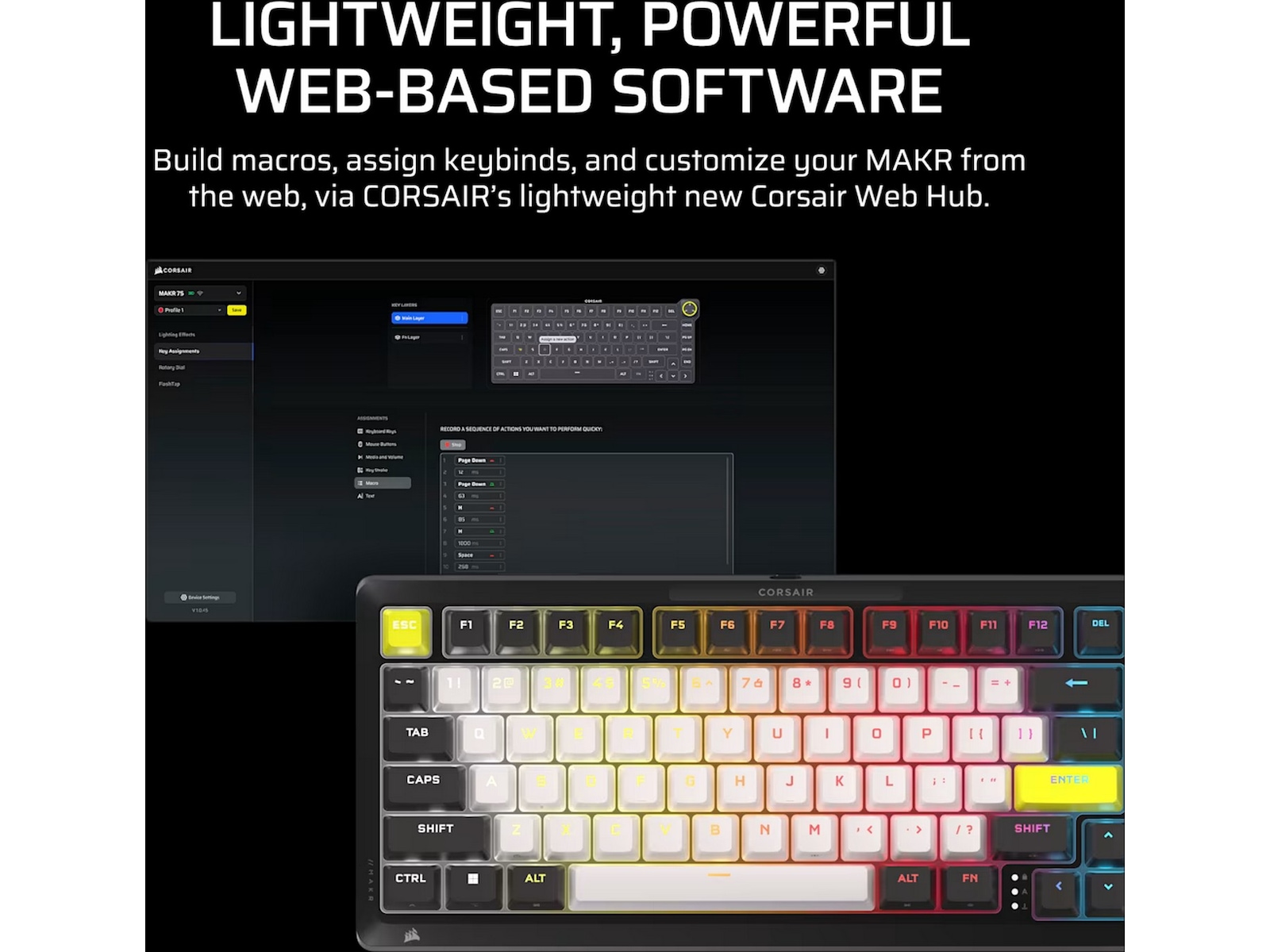 Corsair MAKR PRO 75 gamingtastatur Hall-effekt Gamingkeyboard