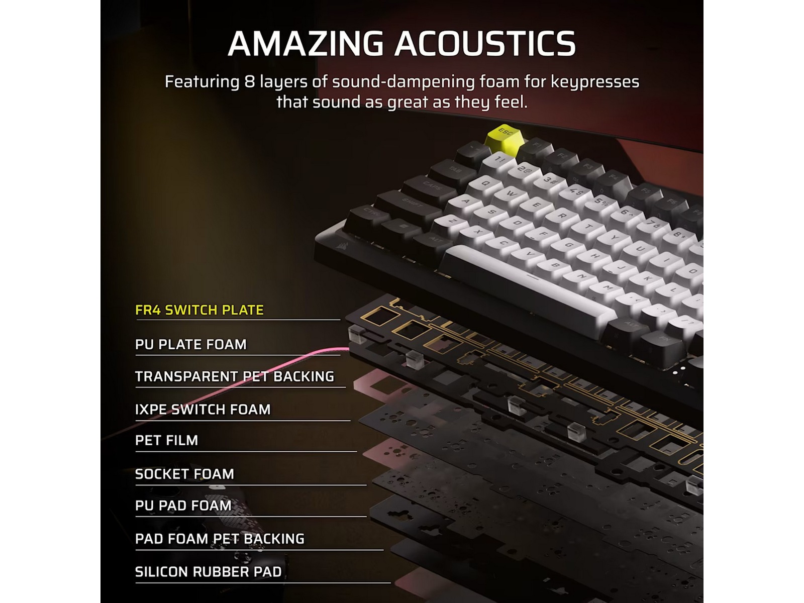 Corsair MAKR PRO 75 gamingtastatur Hall-effekt Gamingkeyboard