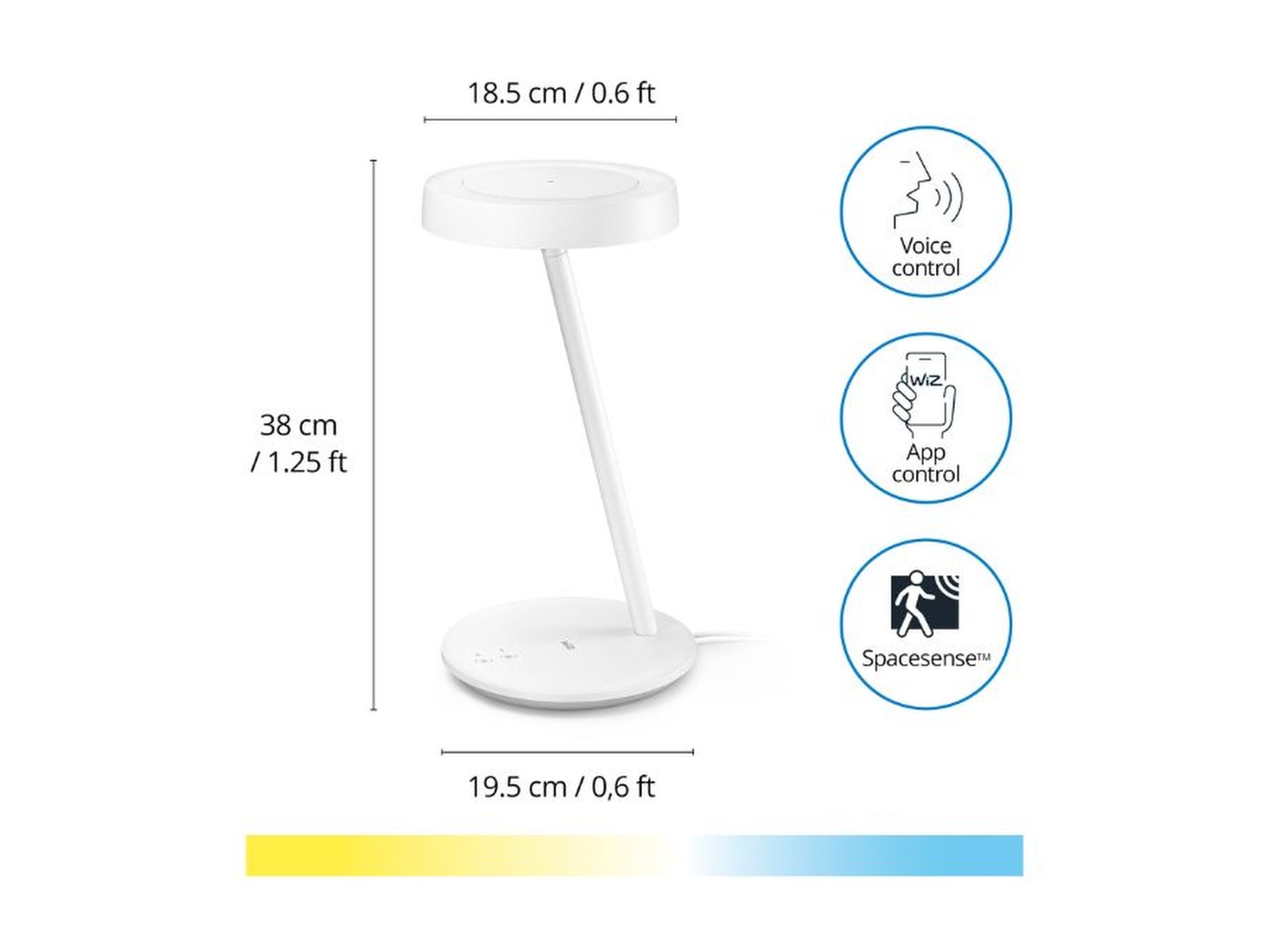 Wi-Fi BLE Portrait Smart skrivebordslampe Bordlampe