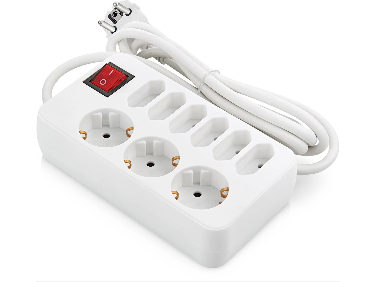 ON 9-vejs kompakt strømfordeler 2-pak Forlængerkabel & strømskinne