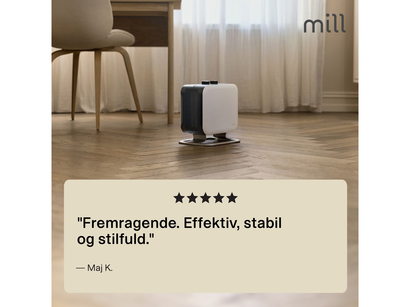 Mill Compact blæserovn 1800W med fod (hvid) Ventilatorer og varmluftovne