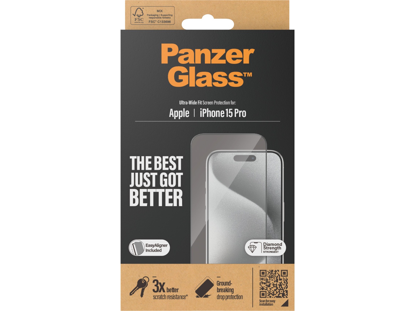 Panzerglass iPhone 15 Pro Skærmbeskytter Skærmbeskyttelse mobiltelefon
