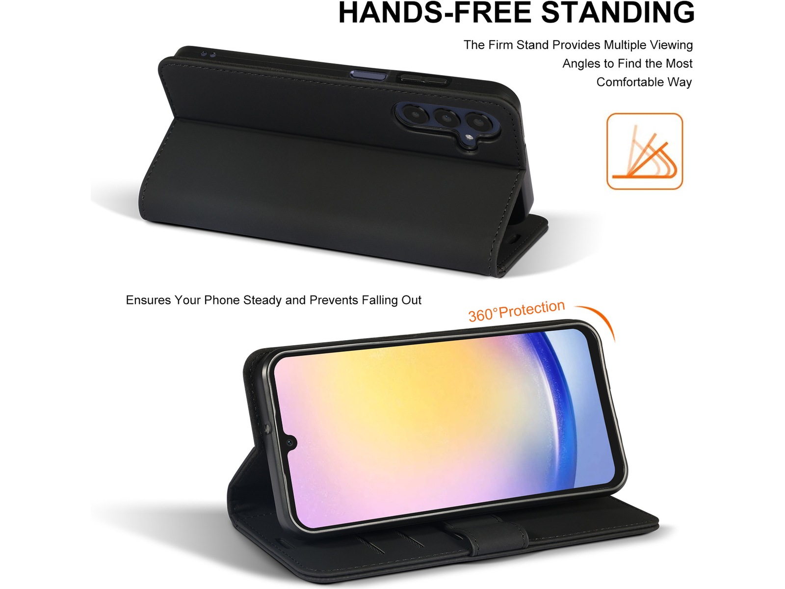 iiglo Samsung Galaxy A25 Wallet cover (sort) Mobilcover