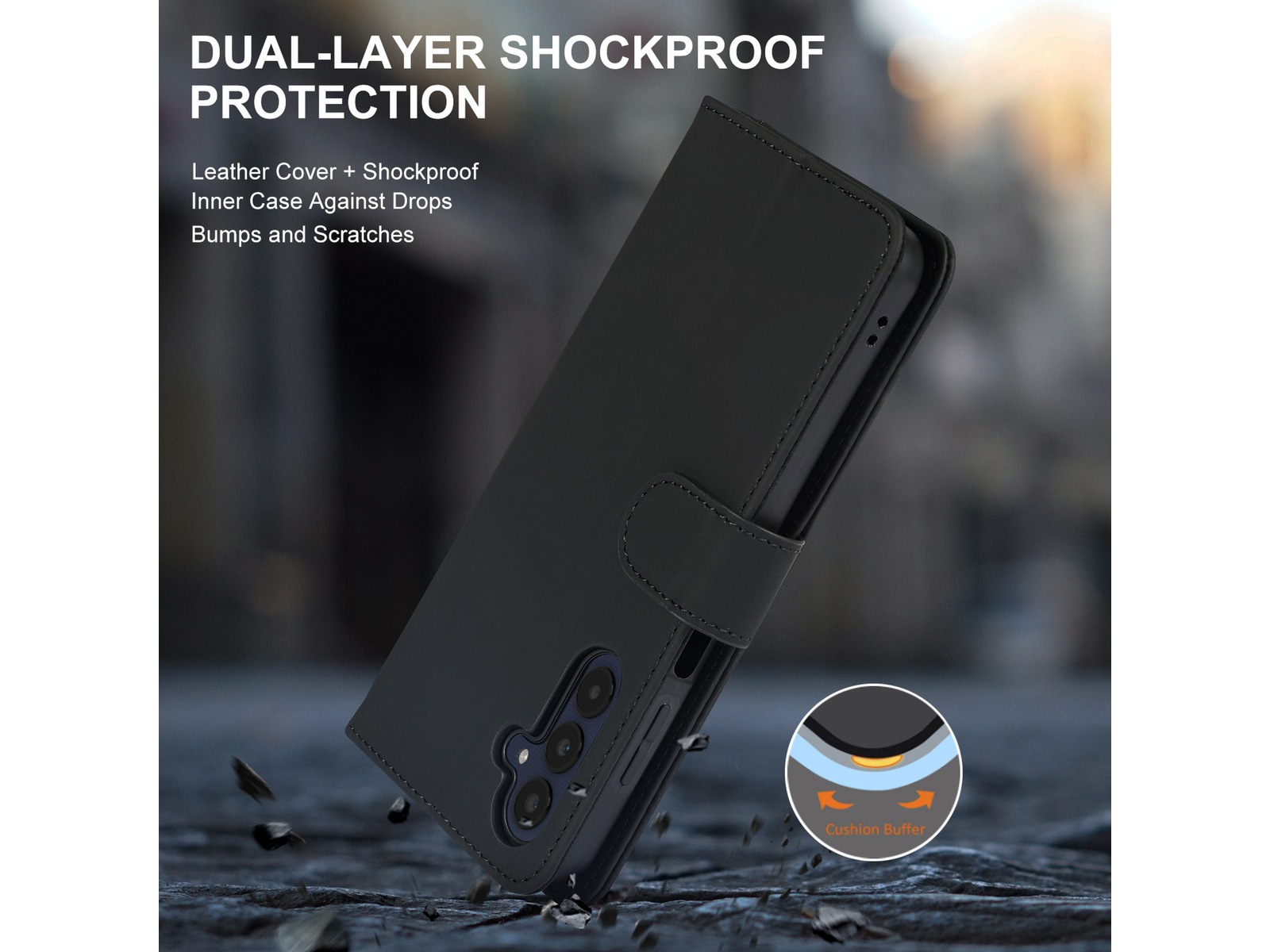 iiglo Samsung Galaxy A25 Wallet cover (sort) Mobilcover