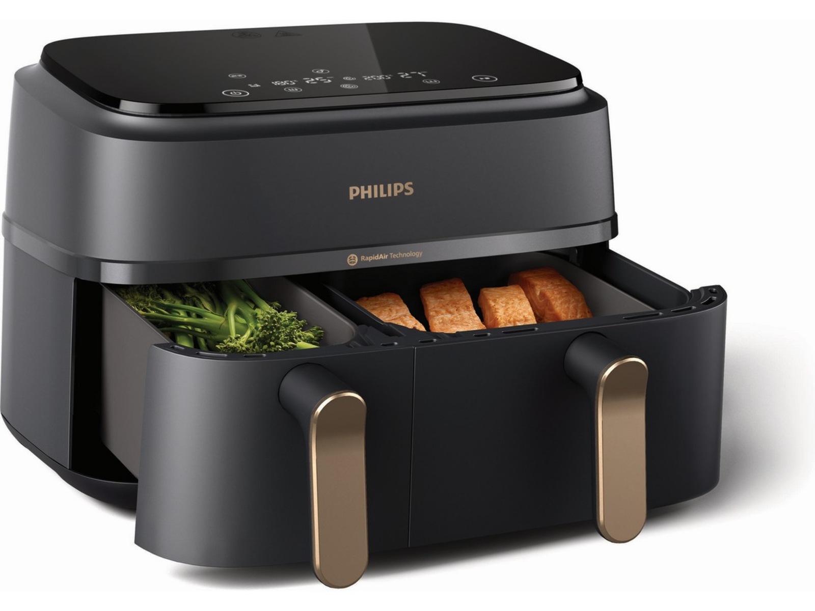 Philips dual basket airfryer 9L NA352/00 (grå/kobber) Airfryer