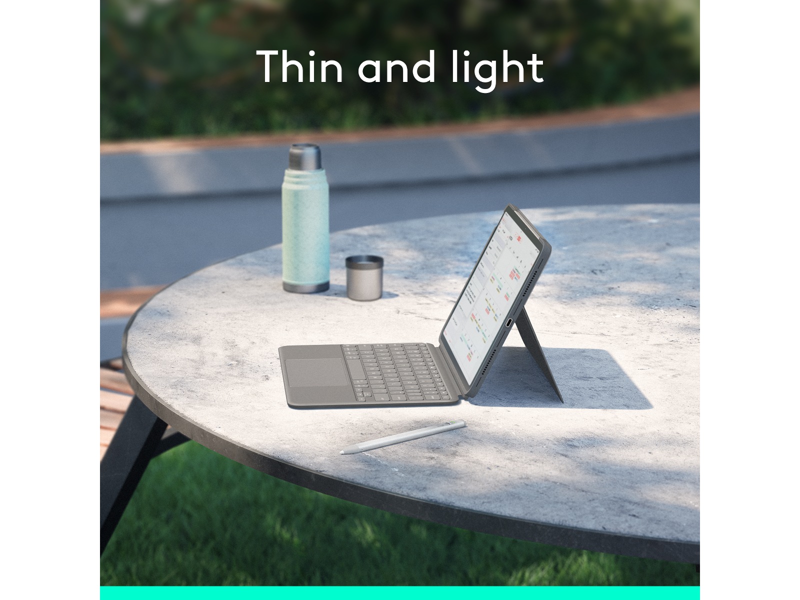 Logitech iPad Air 11" Combo Touch tastaturcover (oxford grey) Tastatur og stylus