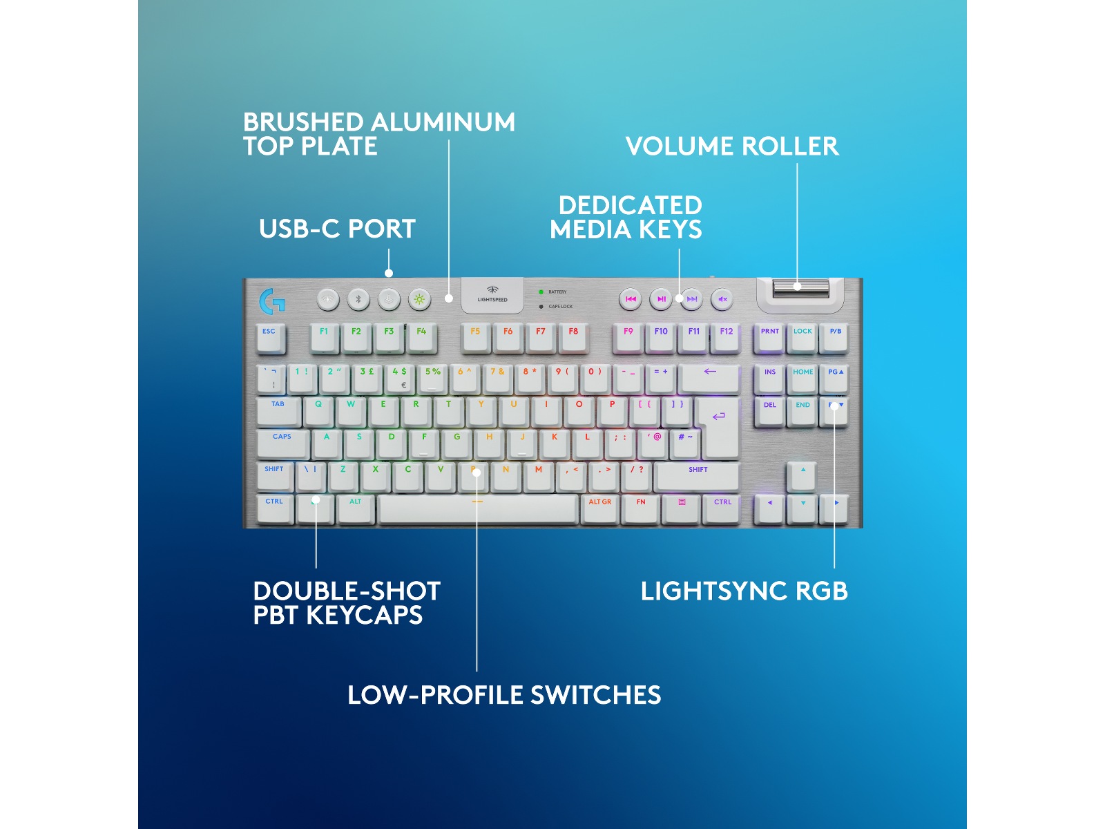 Logitech G915 X Lightspeed TKL Trådløst Gamingtastatur (hvidt) Gamingkeyboard