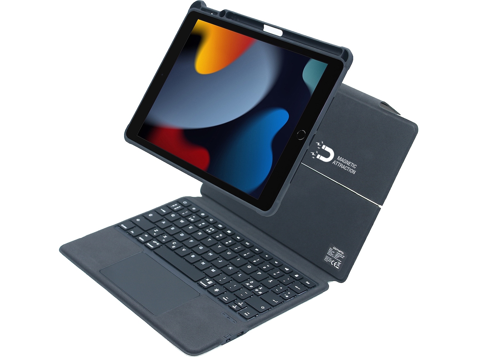 4smarts iPad Pro 13" 2-i-1 Tastaturcover (grå) Tastatur og stylus