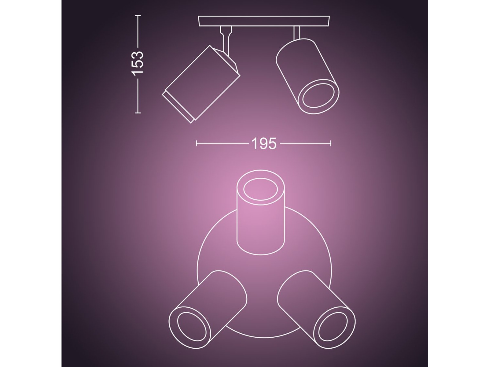 Philips Hue Fugato med tre spots (hvid) Loftlampe