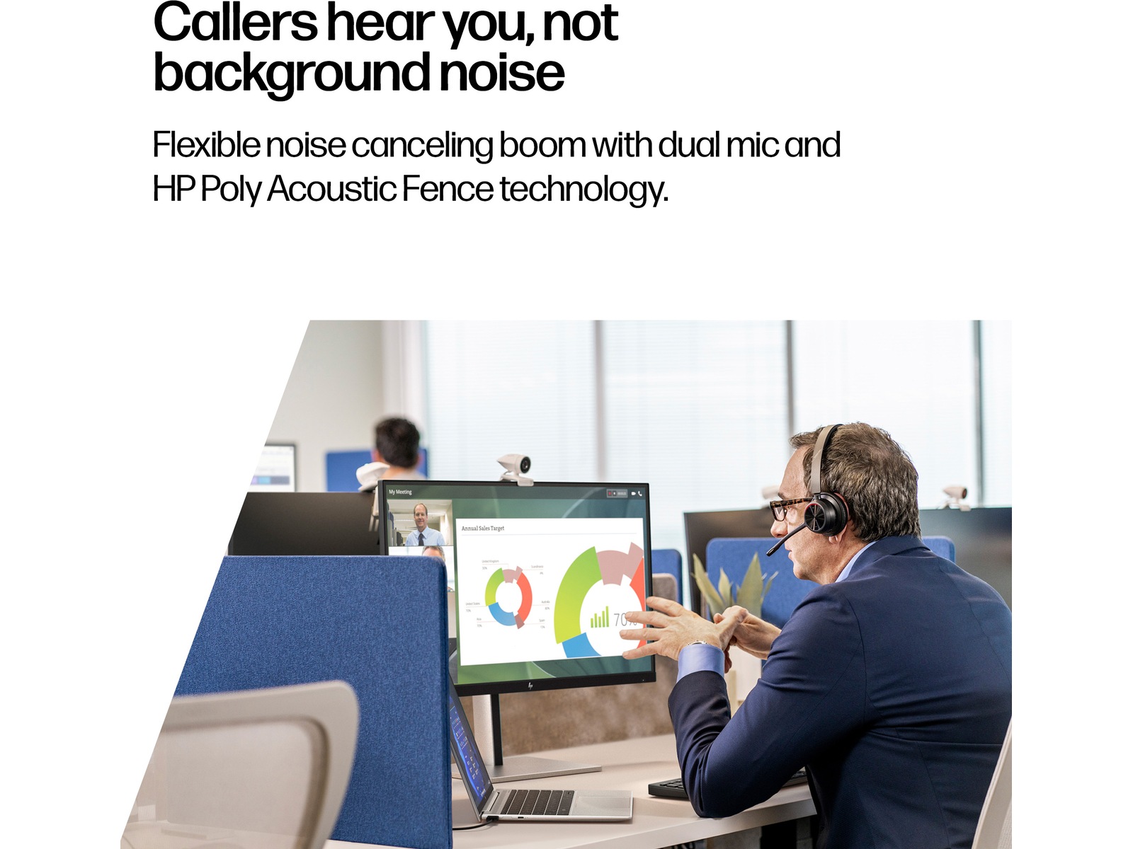 Poly Voyager 4320-M MS USB-C headset med opladningsstander Trådløst headset