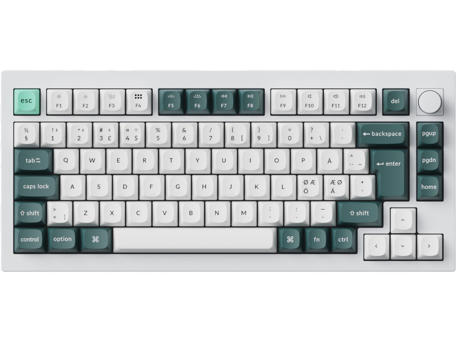 Keychron Q1 HE 75% QMK trådløst gamingtastatur (hvid) Gamingkeyboard